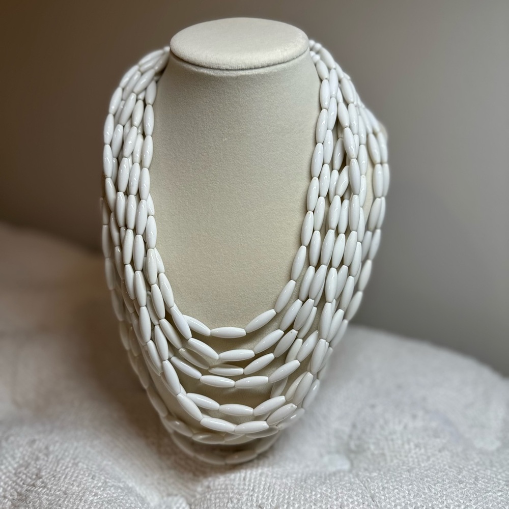 Elegant White Beaded Necklace